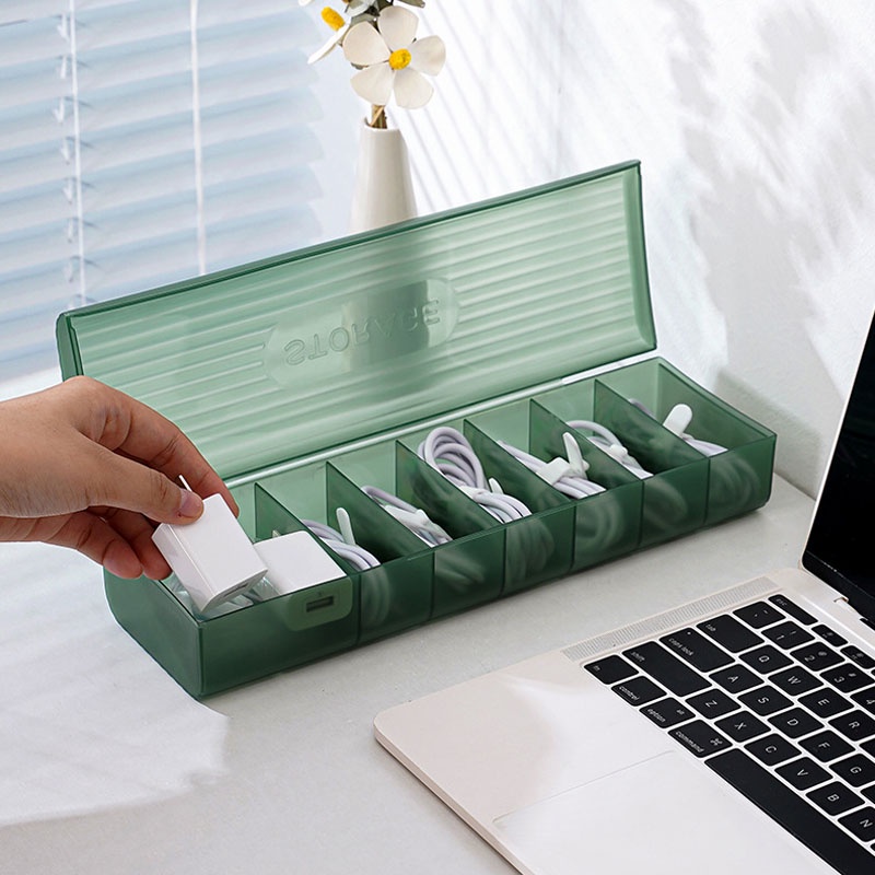 Hộp Đựng Sắp Xếp Dây Cáp Sạc Điện Thoại Để Bàn Tiện Lợi
