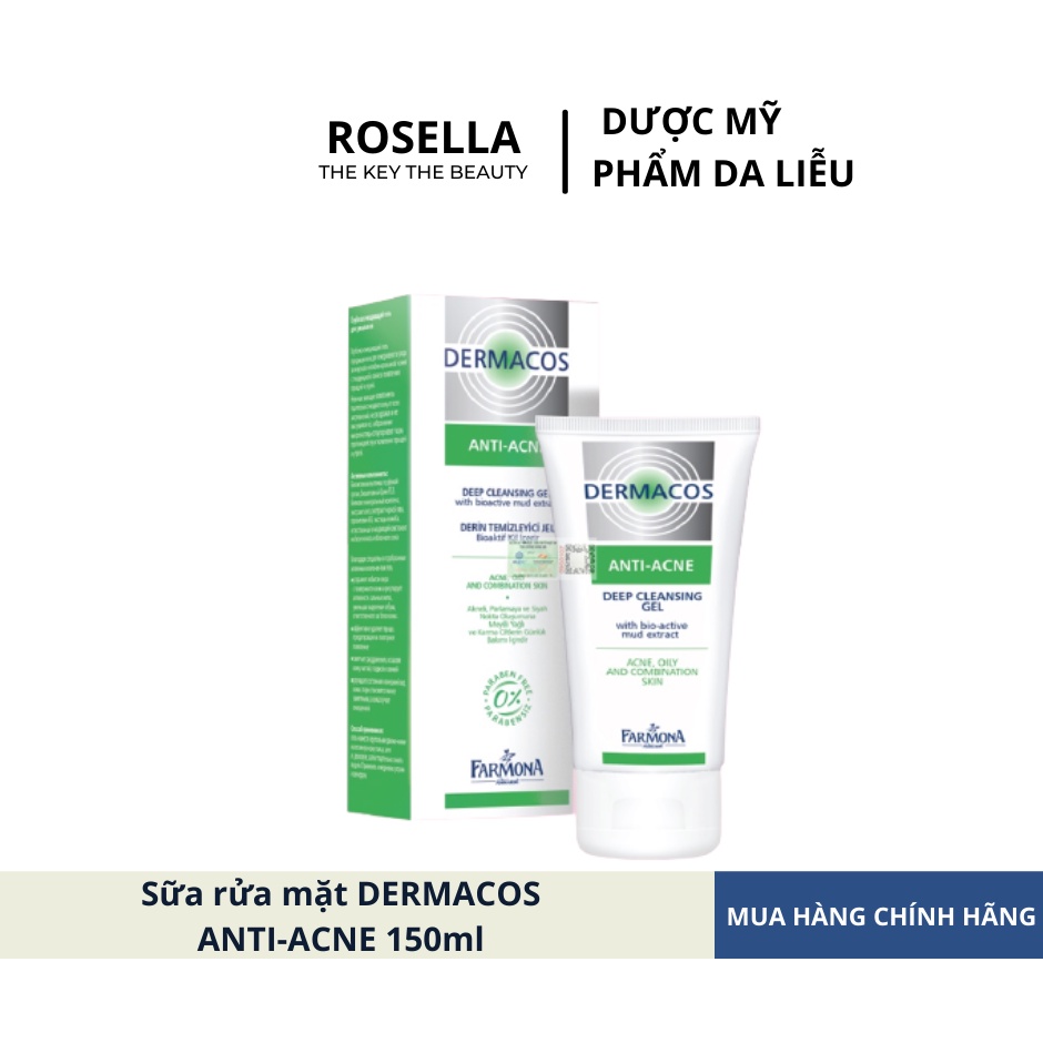[CHÍNH HÃNG] Sữa rửa mặt DERMACOS ANTI-ACNE 150ml