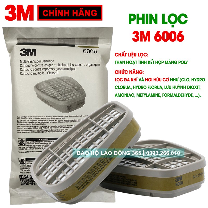 [CHÍNH HÃNG] Mặt Nạ Phòng Độc 3M 6200 Đầy Đủ 7 Món + Phin Lọc 3M 6001CN + Bông Lọc 3M 5N11CN + Nắp Giữ Bông Lọc 3M 501.