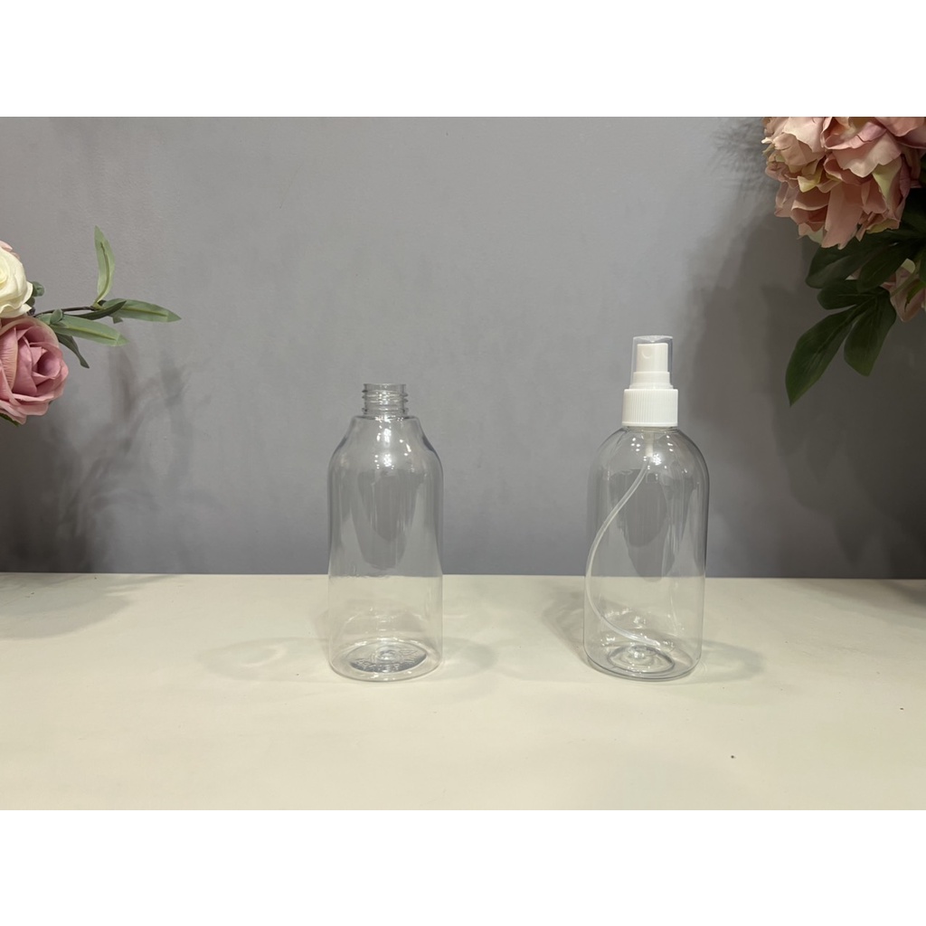 Chai Nhựa Pet 300ml Trong Suốt Vai Bầu, Vai Tròn Chiết Mỹ Phẩm, Nước Rửa Tay, Dung Dịch Dạng Lỏng, Đặc