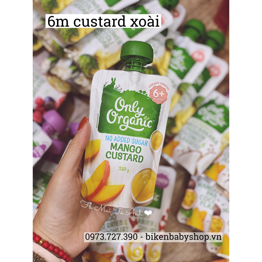 Hoa quả nghiền Only Organic cho bé 4m+ Date 9-11/2021