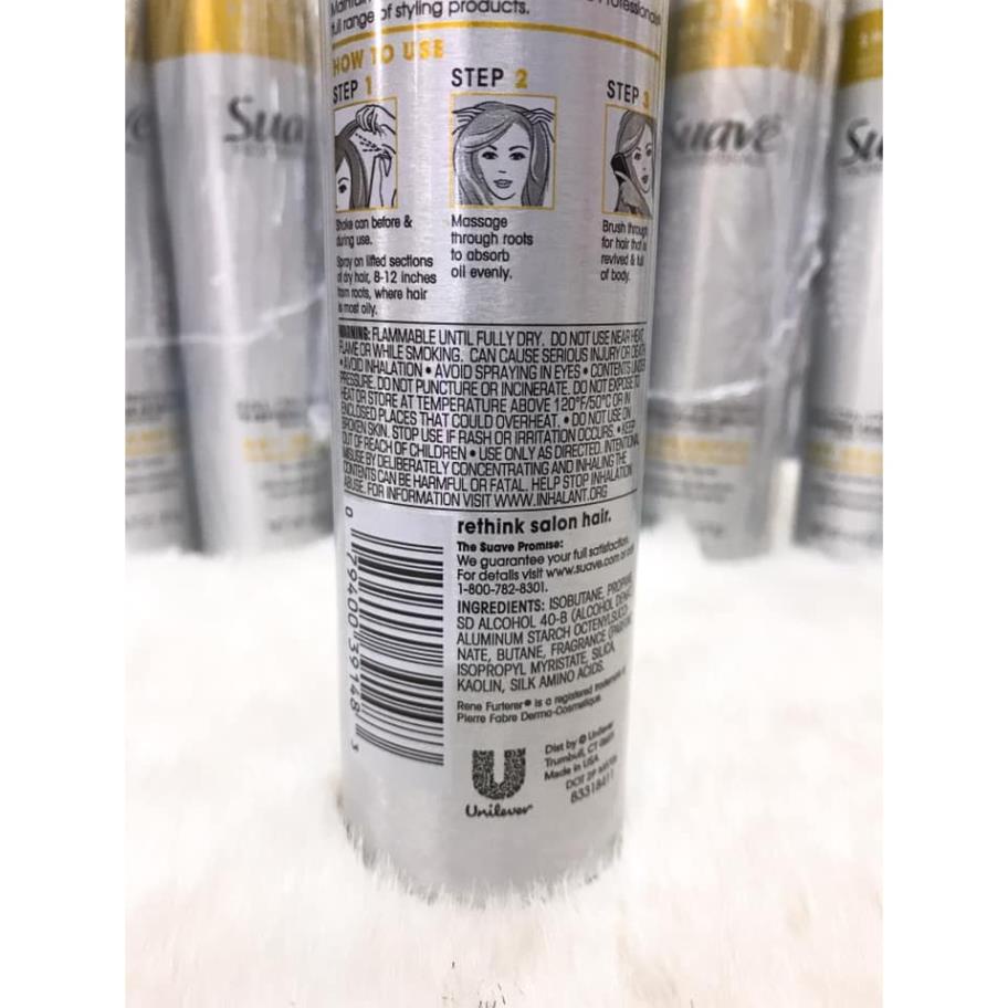 Dầu gội khô Suave dry shampoo Professionals 121g giúp phục hồi tóc