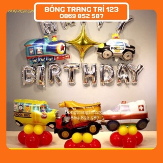 [TẶNG BƠM + BĂNG KEO] Set Bóng Trang Trí Sinh Shật ô Tô Mẫu Mới BTTOTO-01 Có Thể Tái Sử Dụng