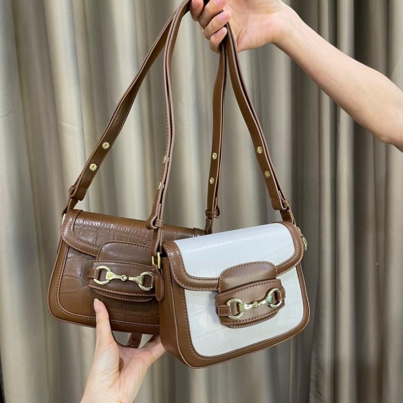 Túi vân rắn size 20 hàng đẹp quai chỉnh cúc bấm video ảnh thật hàng cao cấp