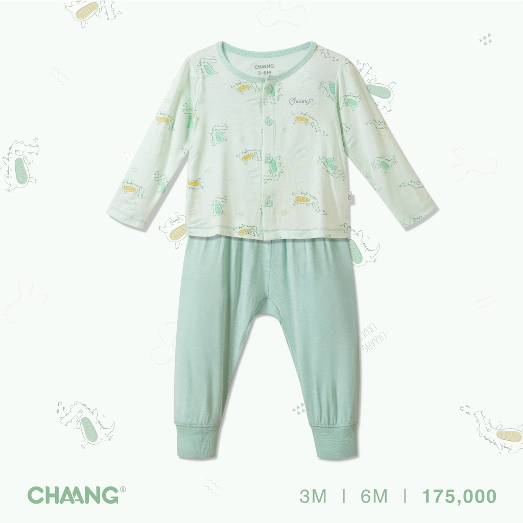 Bộ Chaang dài tay cài giữa petit sơ sinh cao cấp mềm mịn thoáng mát thấm hút tốt in hình đáng yêu cho bé trai bé gái