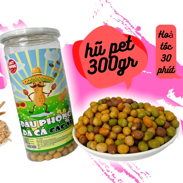 Đậu phộng da cá các vị ( cà rốt, bí đỏ, khai môn, lá dứa) 500gr - Hũ pet 930ml béo ngậy thơm ngon, giá cả tốt