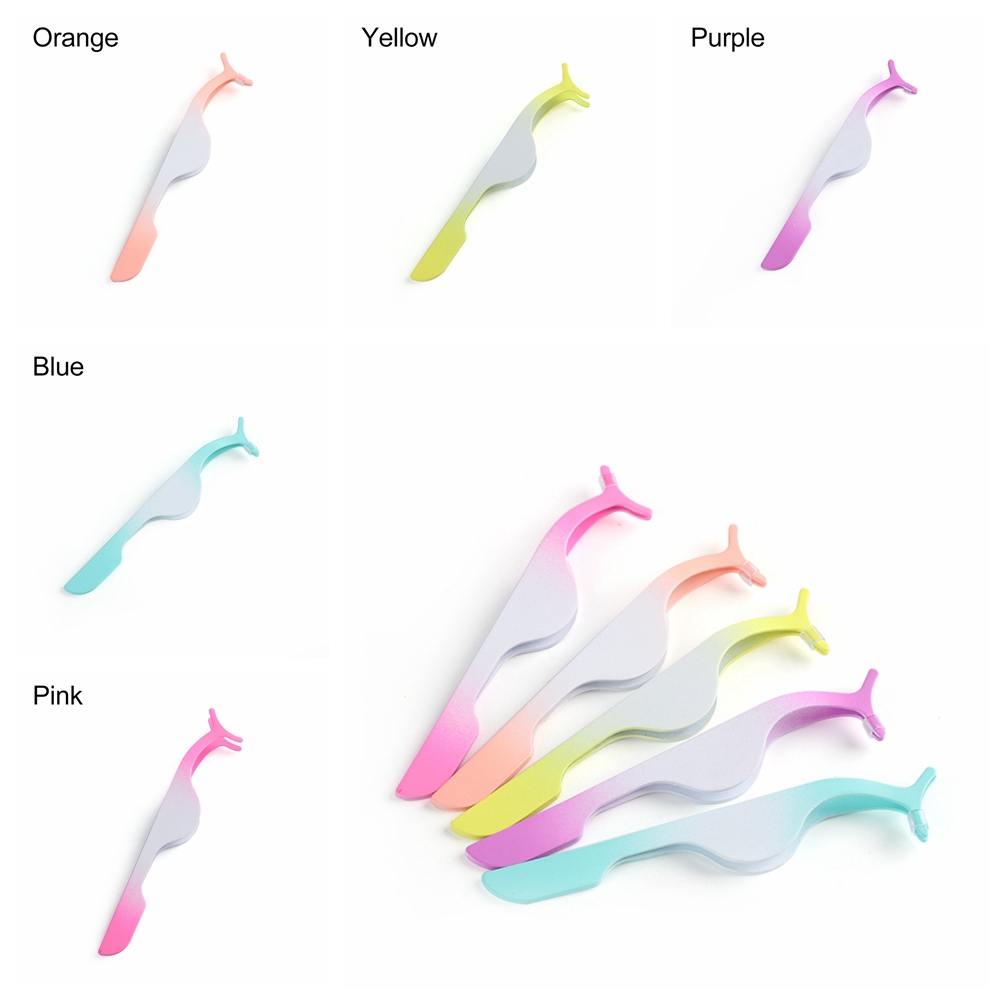 [Hàng mới về] Nhíp gắn lông mi giả làm từ thép không gỉ màu gradient đẹp mắt