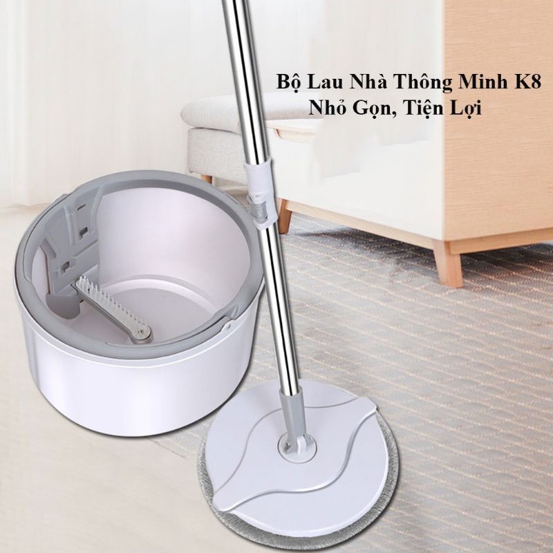 THÙNG LAU NHÀ THÔNG MINH TRÒN TIỆN LỢITHÙNG 31CM BÔNG LAU 25CM