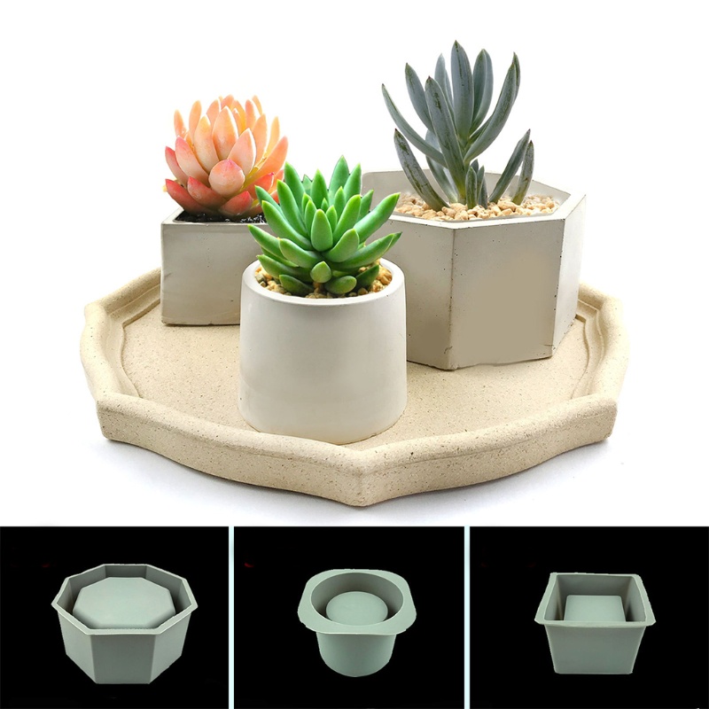Khuôn silicone làm chậu hoa/ nến bằng resin epoxy tiện dụng