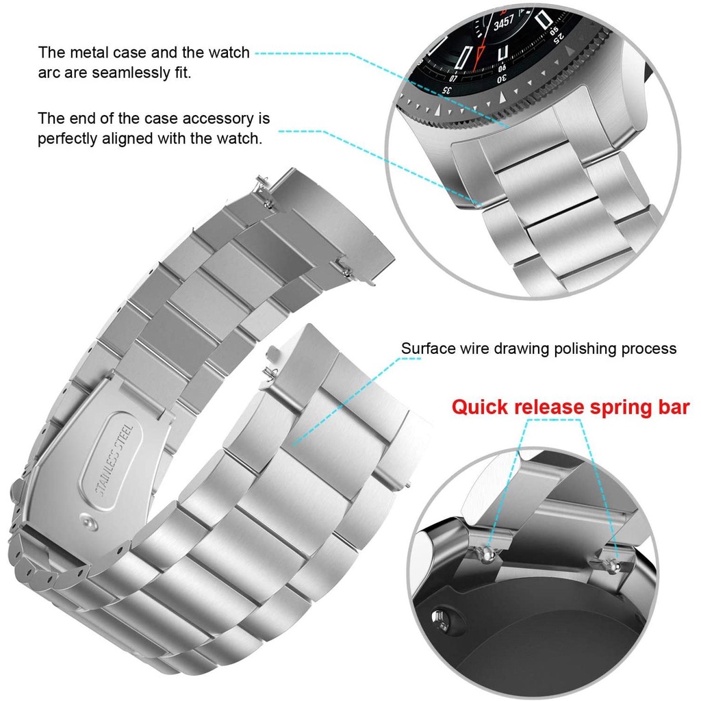 Dây Đeo Inox Cho Đồng Hồ Thông Minh Realme Watch 3 / 3 Pro / 2 / 2 Pro / S