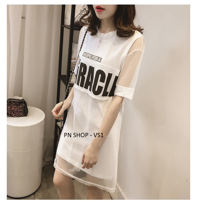 VÁY SUÔNG KÈM ÁO LƯỚI