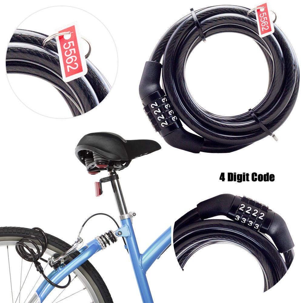 MUVAKO Dây Xích Khóa Xe Đạp / Nón Bảo Hiểm Chống Trộm Kết Hợp Mật Mã 4 Chữ Số