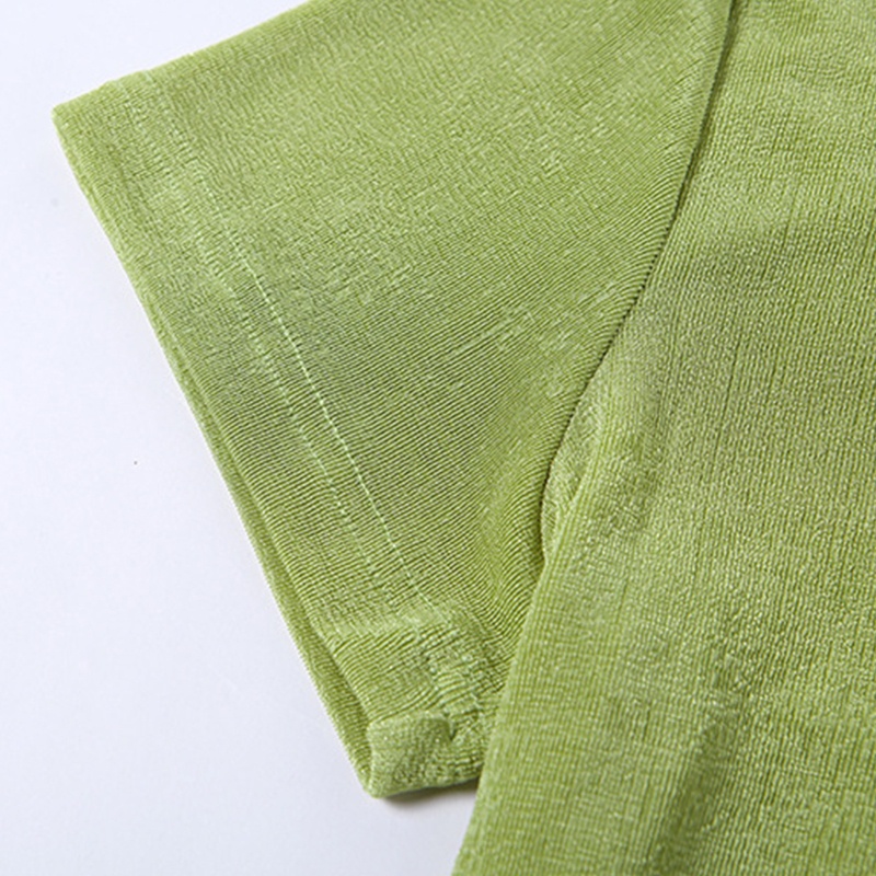 Brroa Bộ Trang Phục 3 Mảnh Gồm Áo Croptop Ngắn Tay Cài Nút + Chân Váy Ngắn Ôm Dáng Gợi Cảm Mùa Hè Cho Nữ