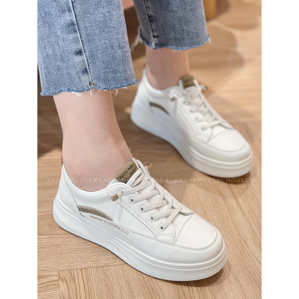 Giày thể thao viền nâu độn đế T-P E112- Kachi House