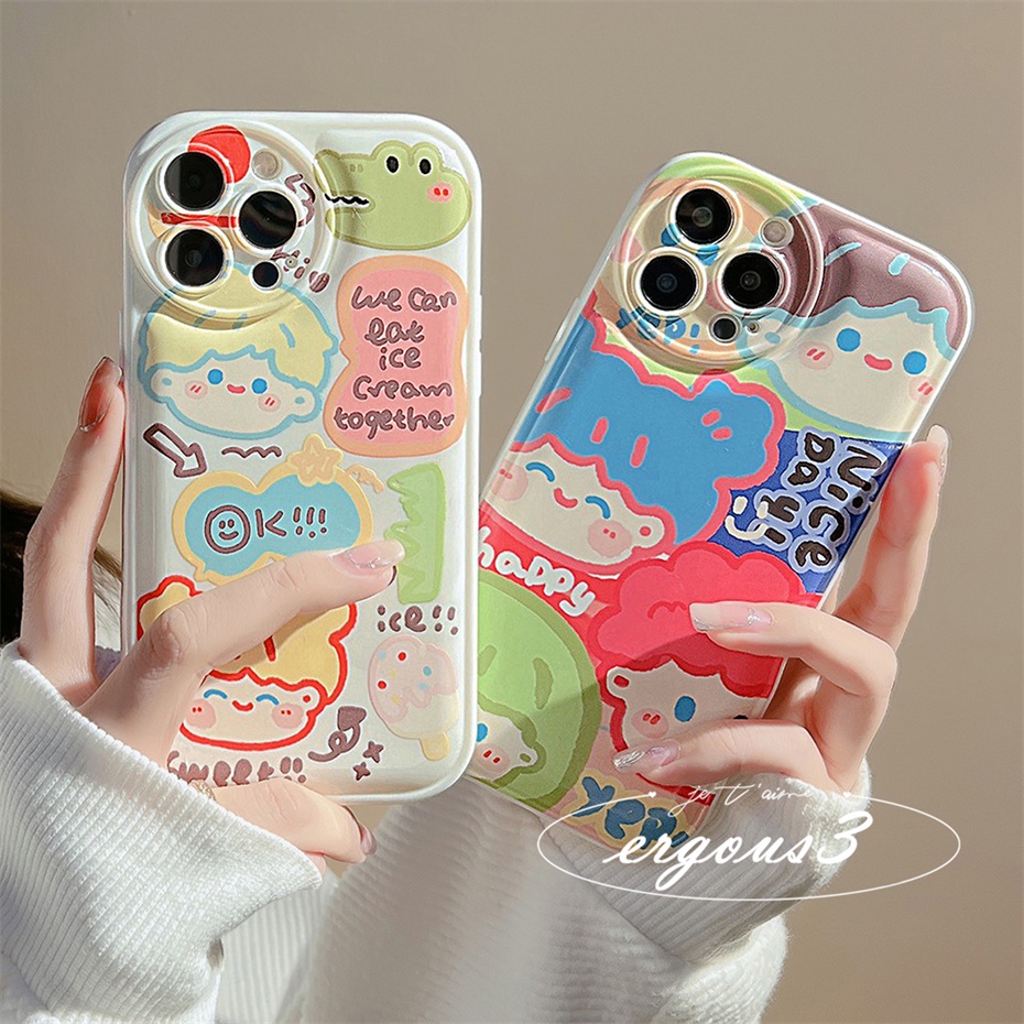 Ốp Điện Thoại Mềm Họa Tiết Hoạt Hình Graffiti Cho iPhone 14 13 12 11 Pro Max SE2020 X XR Xs Max 7 8 Plus