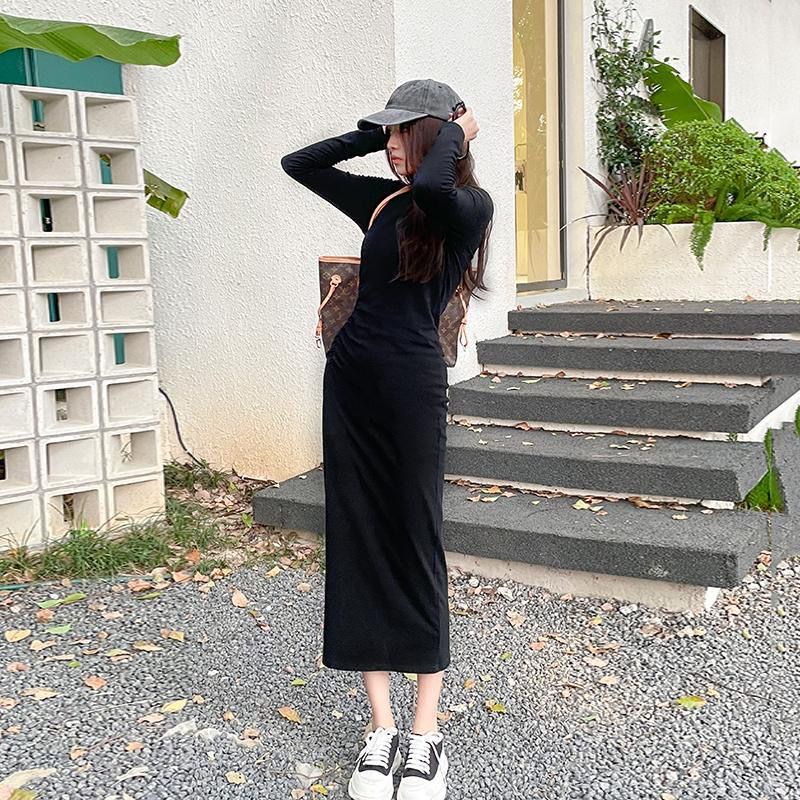 COZOK Đầm Dài Tay Thiết Kế Mỏng Kiểu Dáng Đơn Giản Thời Trang