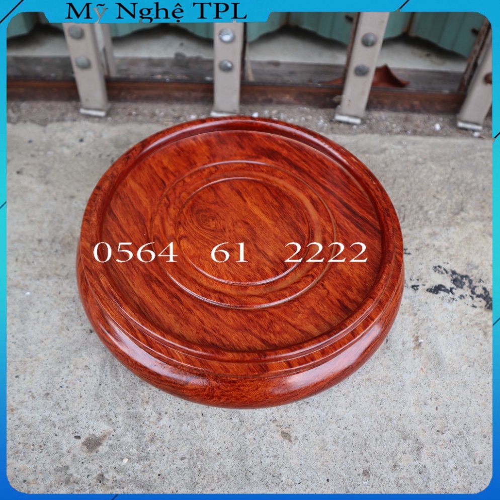 Đôn kỷ tròn nguyên khối gỗ hương kê đồ cực đẹp cao 6cm