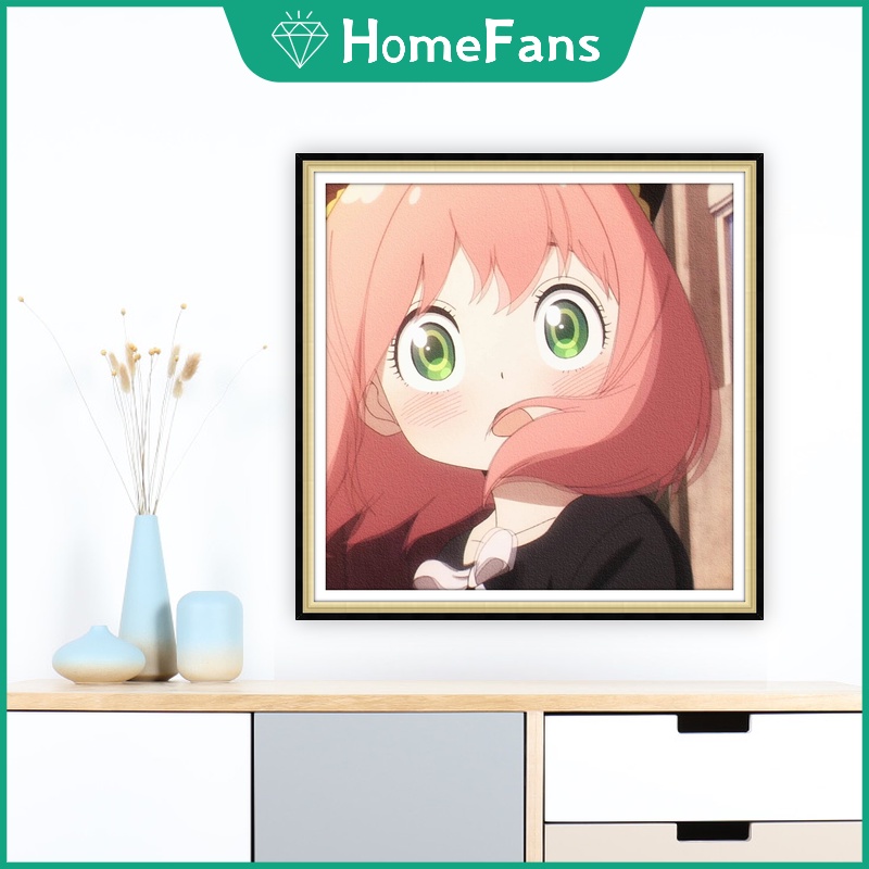 【HF】 Anya Forger Tranh kim cương tự làm 5D SPY × FAMILY Anime Động vật trang trí nhà cửa 30x30cm / 40x40cm / 50x50cm