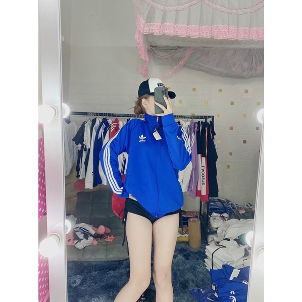 Áo khoác xanh sọc trắng Freesize áo unisex cho cả nam và nữ
