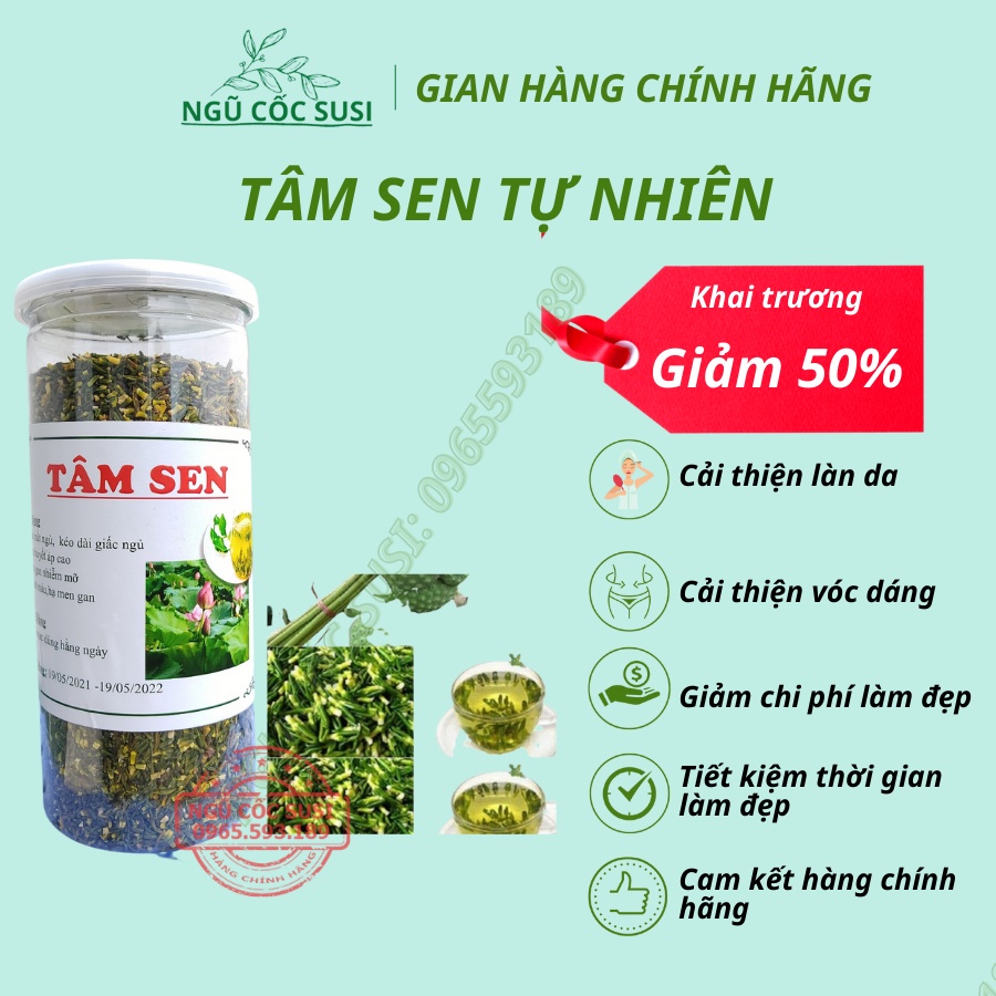 Tâm sen tự nhiên [Tim sen] Tâm sen sấy khô giúp ngủ ngon, thải độc cơ thể hộp 500gr