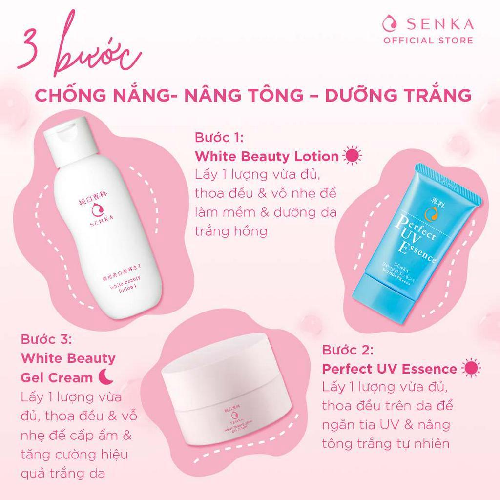 [HSD: 17/06/23] Bộ sản phẩm UV Essence+White Beauty Glow Gel Cream 50g+White Beauty Lotion 200ml