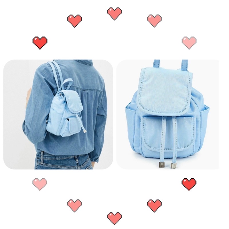 TNS-Balo mini rút dây xinh xắn Topie Shopie mini backpack-xanh da trời mát nhẹ