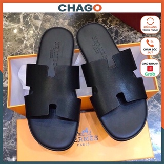 Dép quai ngang nam hình chữ H da bò hai lớp da và lót bền đẹp.Hải Anh Shop