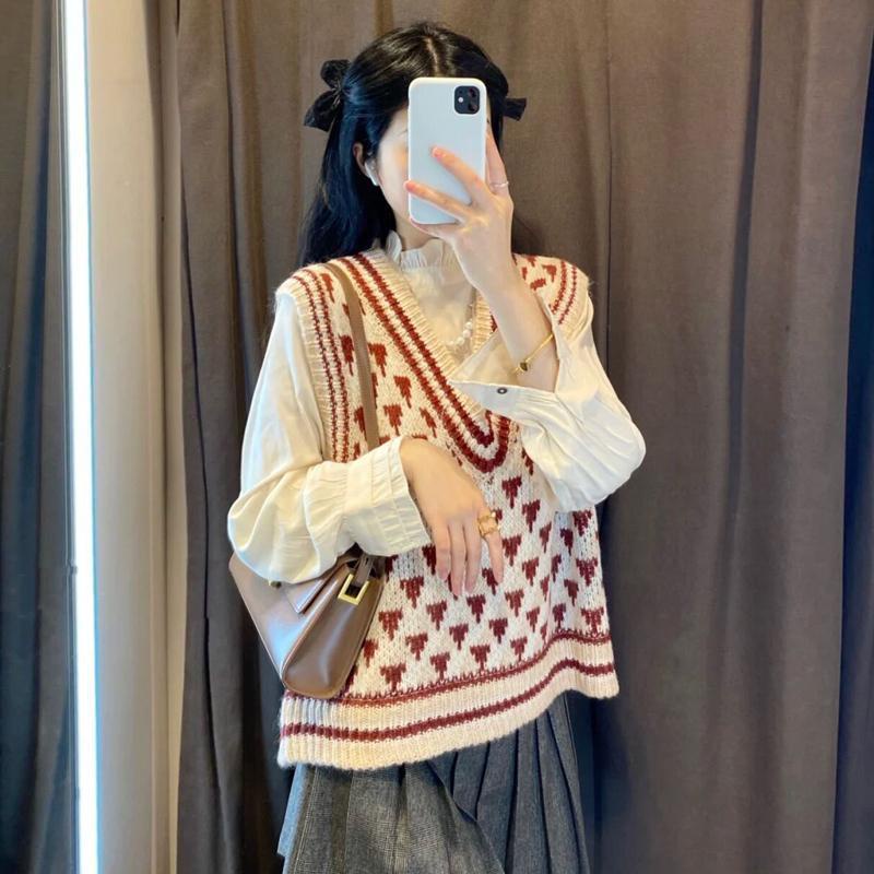 Áo Len Không Tay Cổ Chữ V Dáng Rộng Thời Trang Dễ Phối Đồ | BigBuy360 - bigbuy360.vn