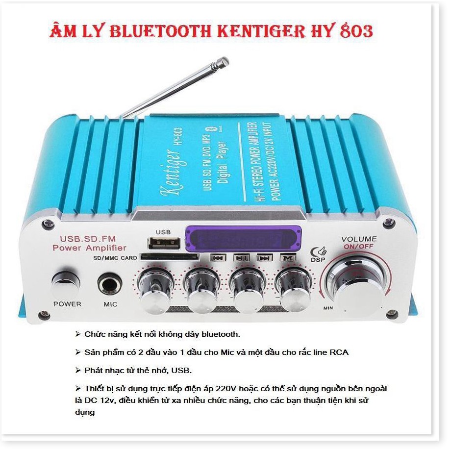 Amly mini Karaoke Kentiger HY 803, âm ly chơi nhạc âm thanh cực đỉnh, hàng nhập khẩu ⭐Freeship ⭐ Bảo hành uy tín