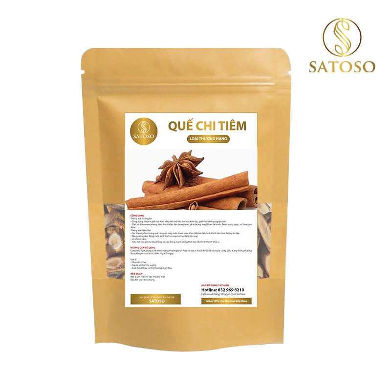 Quế chi tiêm 1kg khô thơm sạch làm gia vị có lợi cho sức khỏe SATOSO SA62
