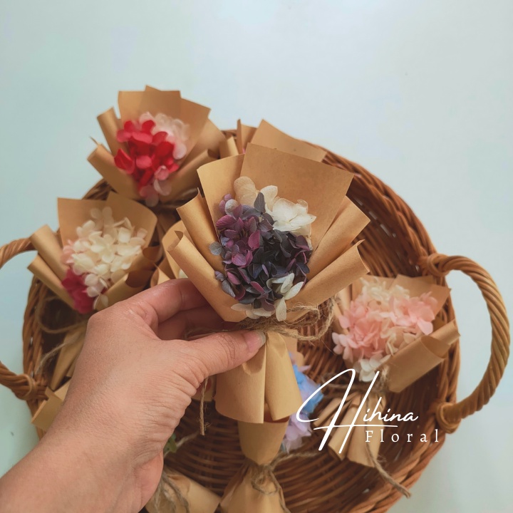 Bó Hoa Cẩm Tú Cầu Khô Mini Phong Cách Vingate Làm Quà Tặng Size 15cm