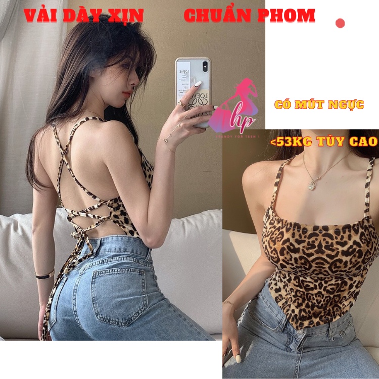 áo yếm croptop nữ thắt dây nơ ôm body da beo phong cách hàn quốc cực dễ thương - mã A131