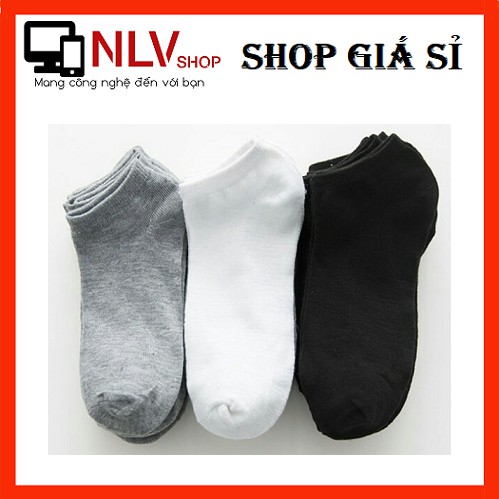 Combo 6 Tất Vớ Trơn Cổ Ngắn Nam Nữ (3 Màu)
