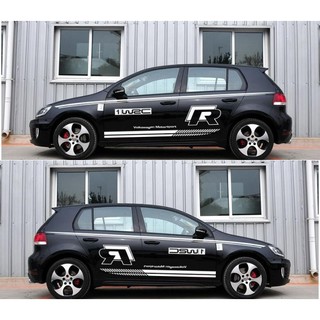 Bộ Tem dán 2 bên sườn Ô tô SUV mẫu D-598 (Tặng kèm dụng cụ dán Tem) - Mầu Trắng