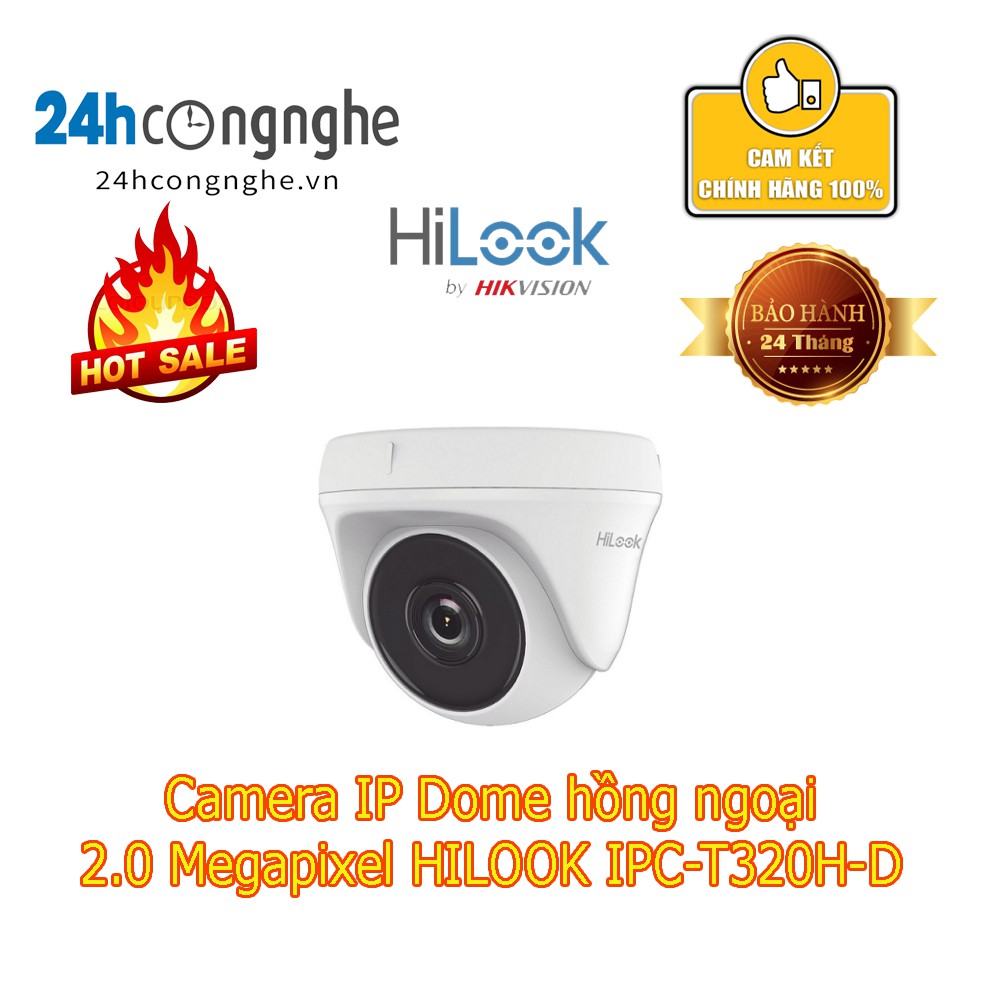 Camera IP Dome hồng ngoại 2.0 Megapixel HILOOK IPC-T320H-D