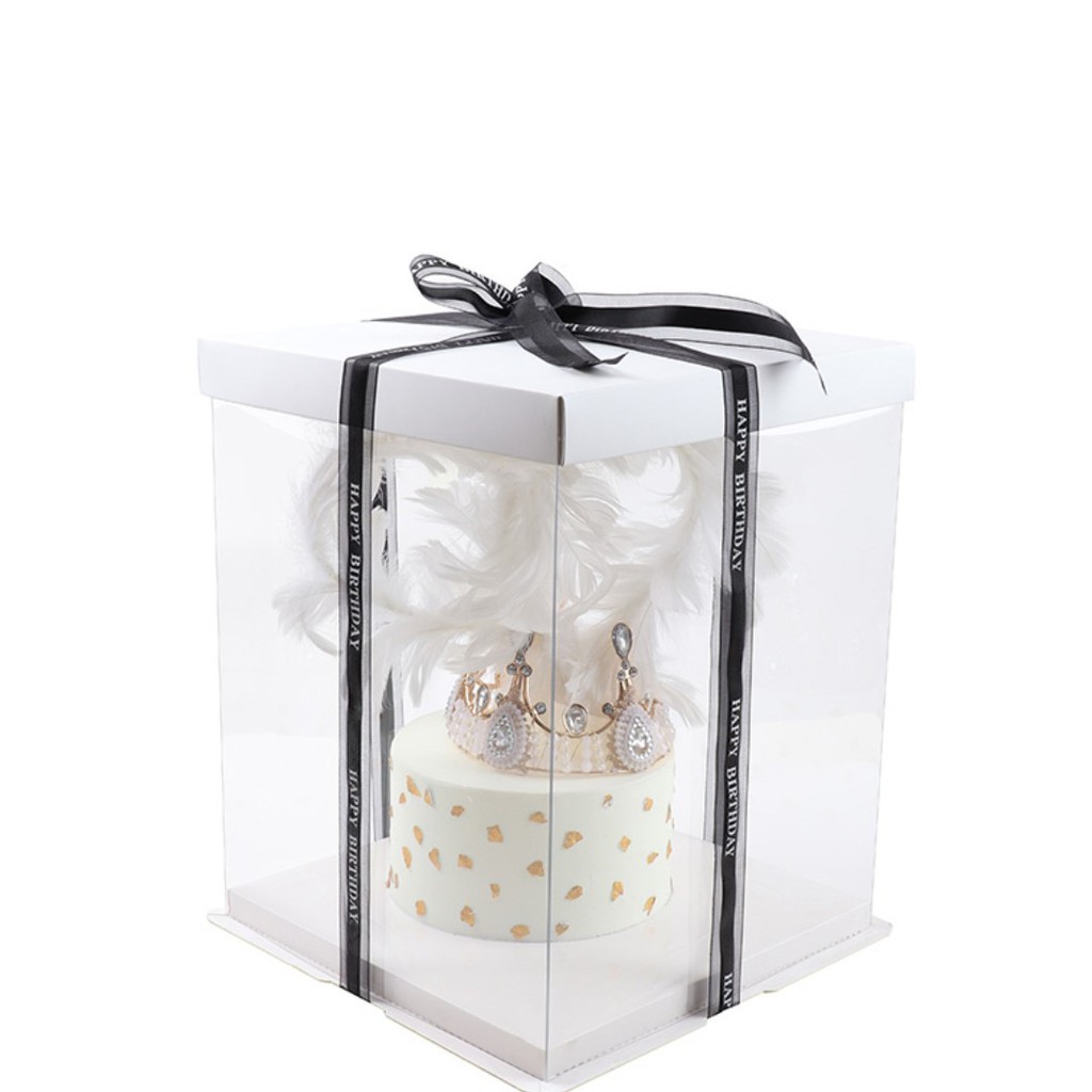 Hộp bánh gato nhựa trong suốt size 28x28 cao 35cm