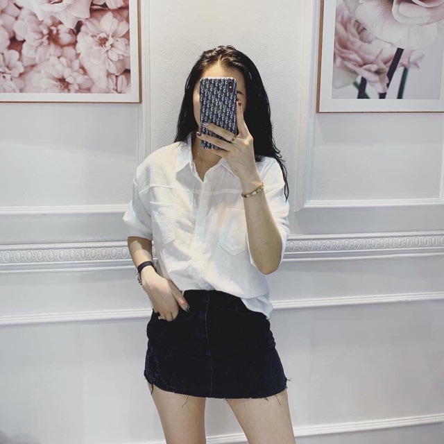 Áo sơ mi nhung tăm dáng thụng cao cấp