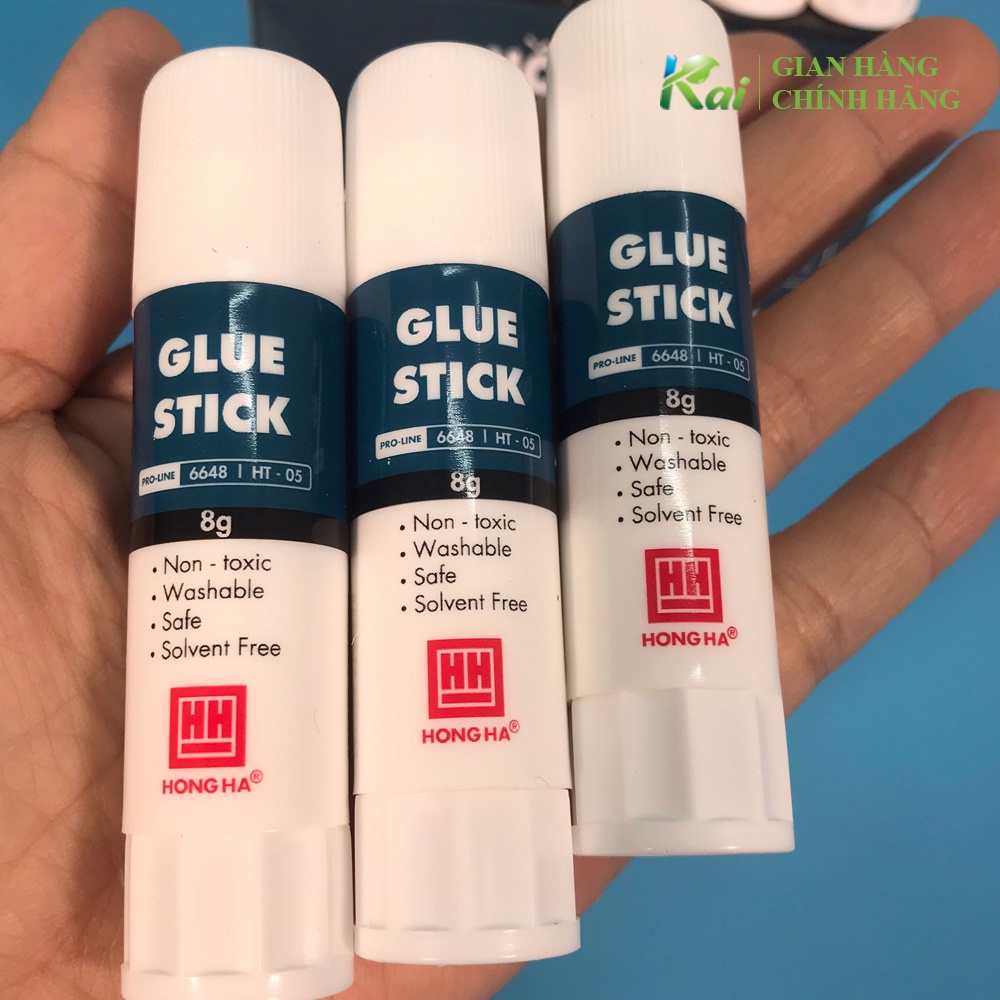 10 cây Hồ khô dán giấy Glue Stick văn phòng, thương hiệu Hồng Hà, trọng lượng 8 gram, CHÍNH HÃNG, giao nhanh, giá sỉ
