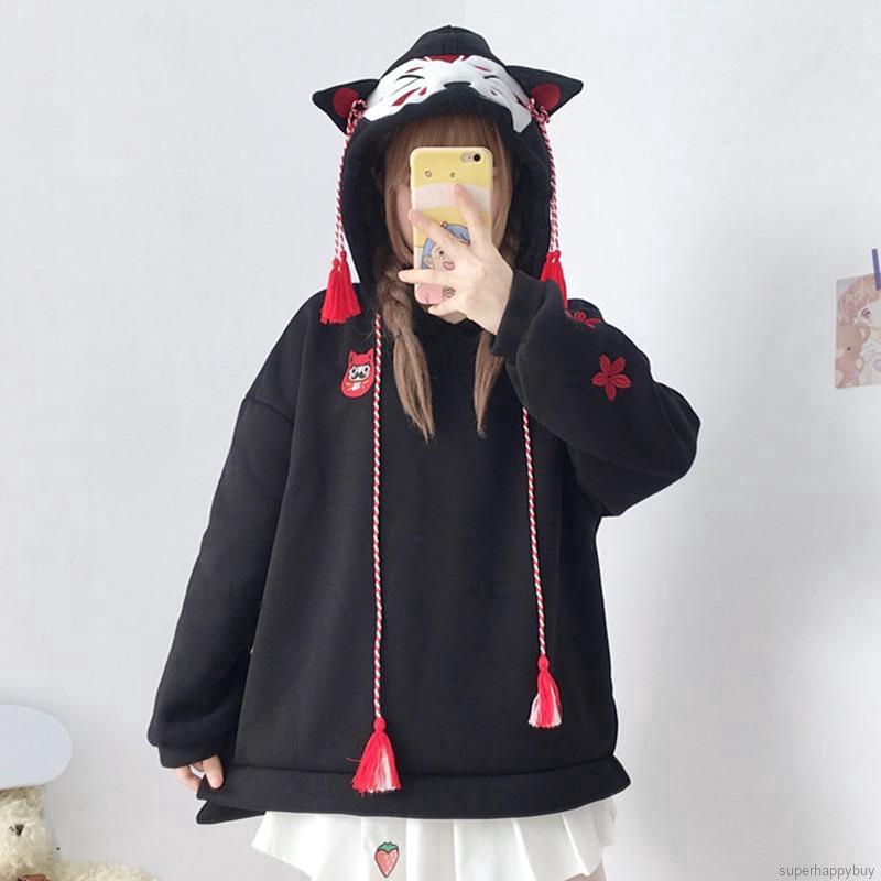 [ Mã FAGREEN1505 giảm 10% tối đa 30K đơn 99K] Áo hoodie họa tiết tai mèo phong cách Nhật Bản đáng yêu | BigBuy360 - bigbuy360.vn