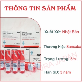 Nhỏ mắt cận thị Sancoba 5ml nước nhỏ mắt hỗ trợ tăng cường thị lực Nhật Bản