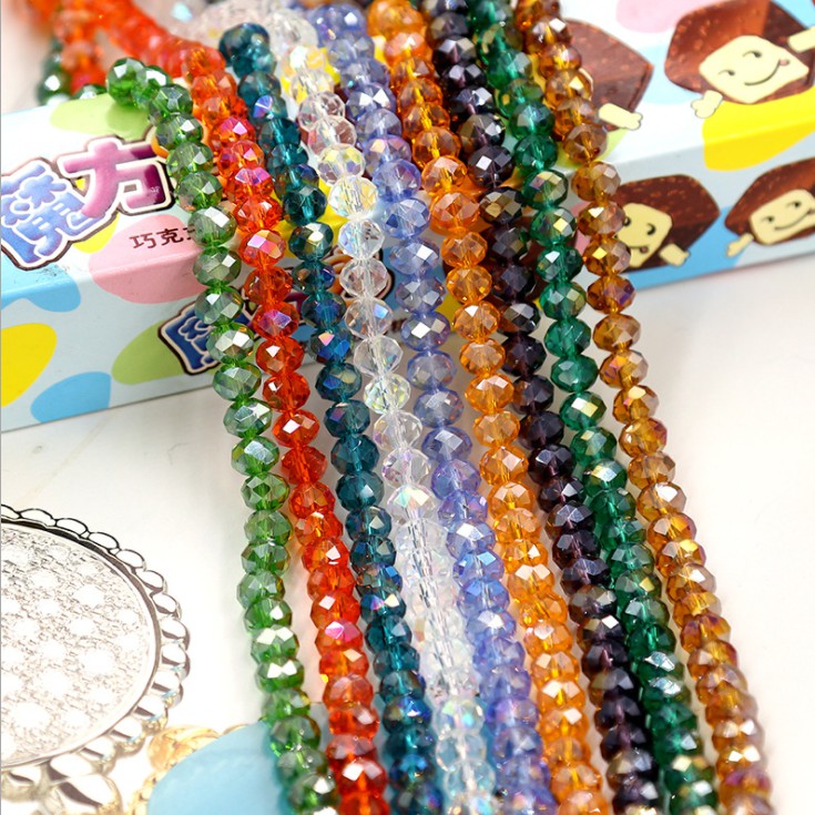 100 Hạt Pha Lê AB 4mm Nhiều Màu Sắc