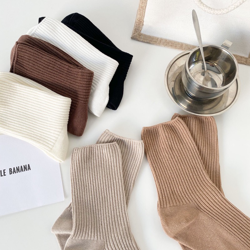 Tấ cổ cao nam nữ kiểu dáng retro trơn dễ thương 496 vải cotton co giãn thời trang
