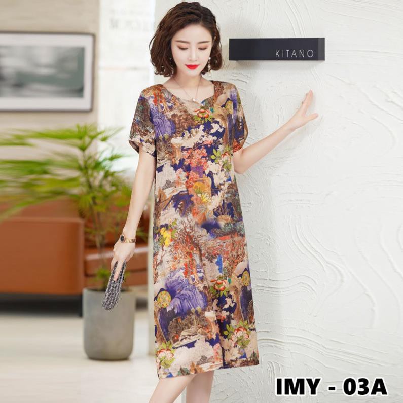 [Xả Kho] Váy Trung Niên  - Đầm Trung Niên Hàng Thiết Kế, Vải Lụa Mát Mịn Thiết Kế Dành Cho U40-U50-U