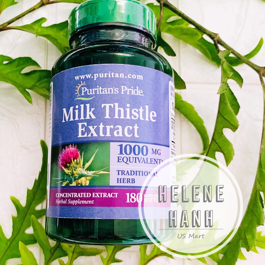 [USA] Thuốc bổ gan Milk Thistle Extract Puritan’s Pride 1000 mg 180 viên của Mỹ