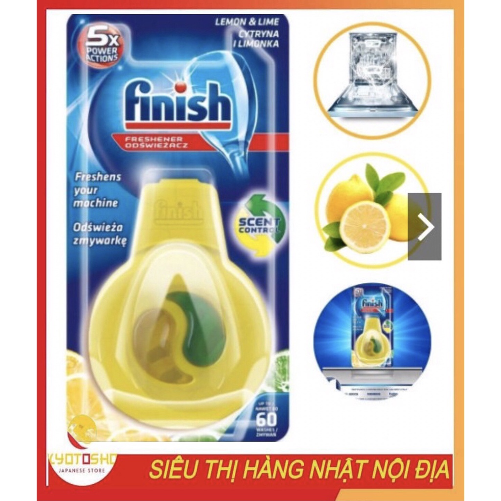 Tinh dầu treo khử mùi máy rửa bát finish 4ml hương chanh