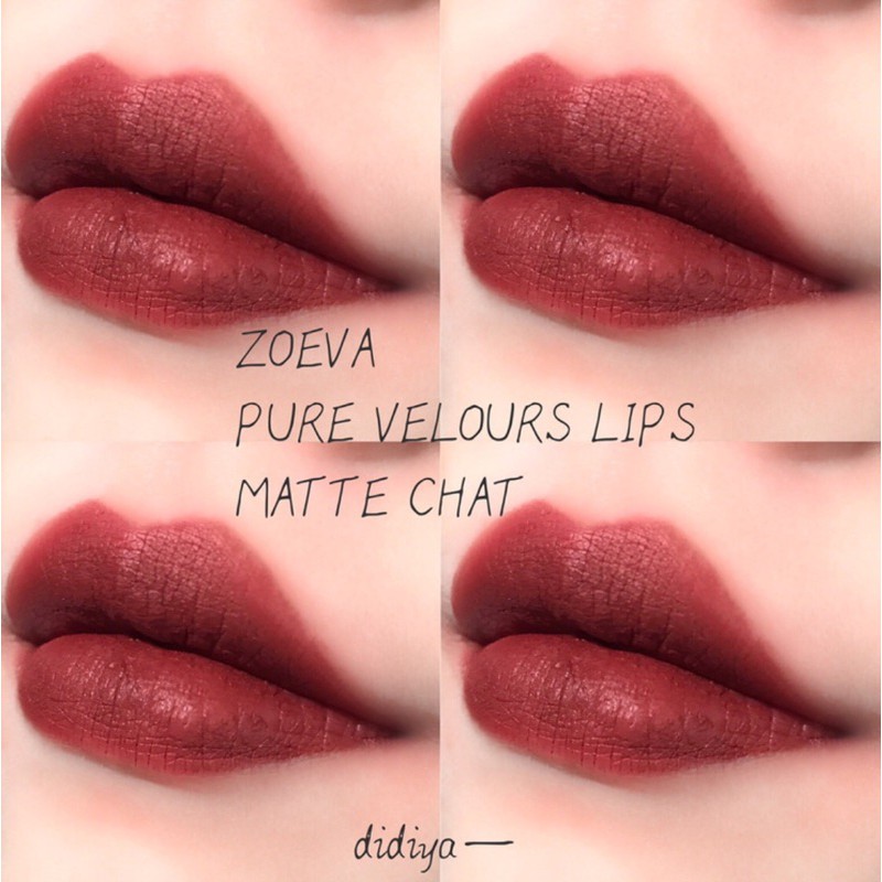Son kem Zoeva Pure Velours màu Matte Chat Fullsize Fullbox