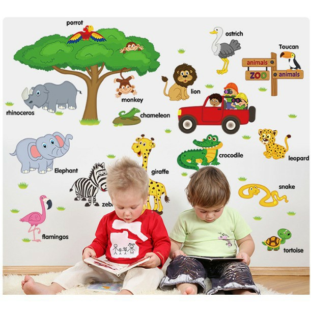 Sticker vườn thú tiếng Anh