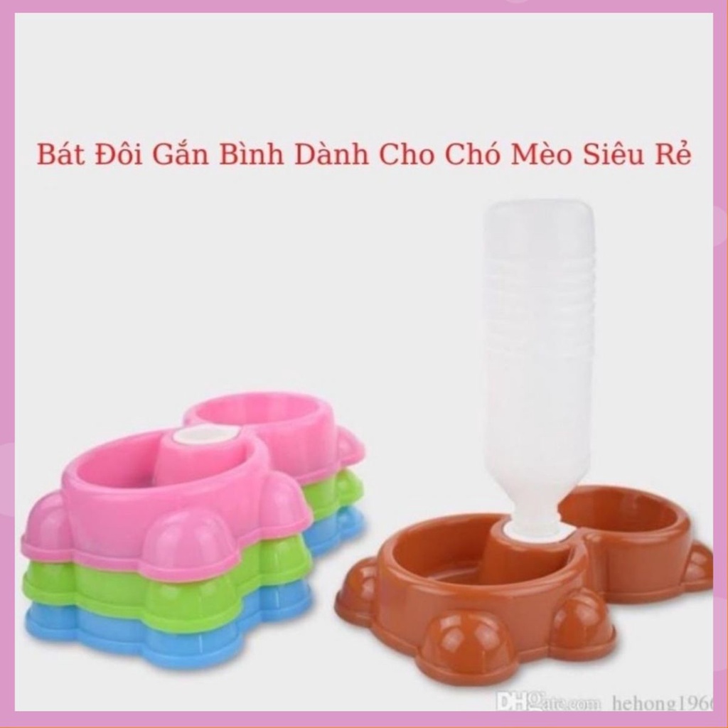 Bát ăn gấu 2 ngăn cho chó mèo