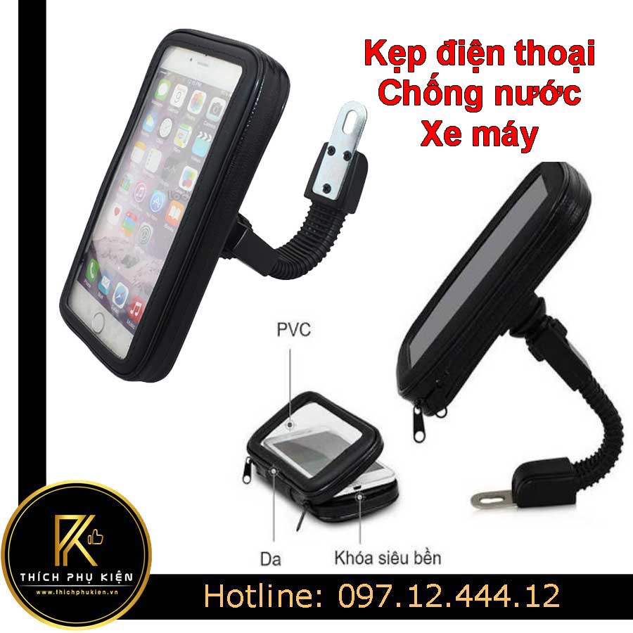 Giá Đỡ - Kẹp Điện Thoại Smartphone Cho Xe Máy Chống Nước