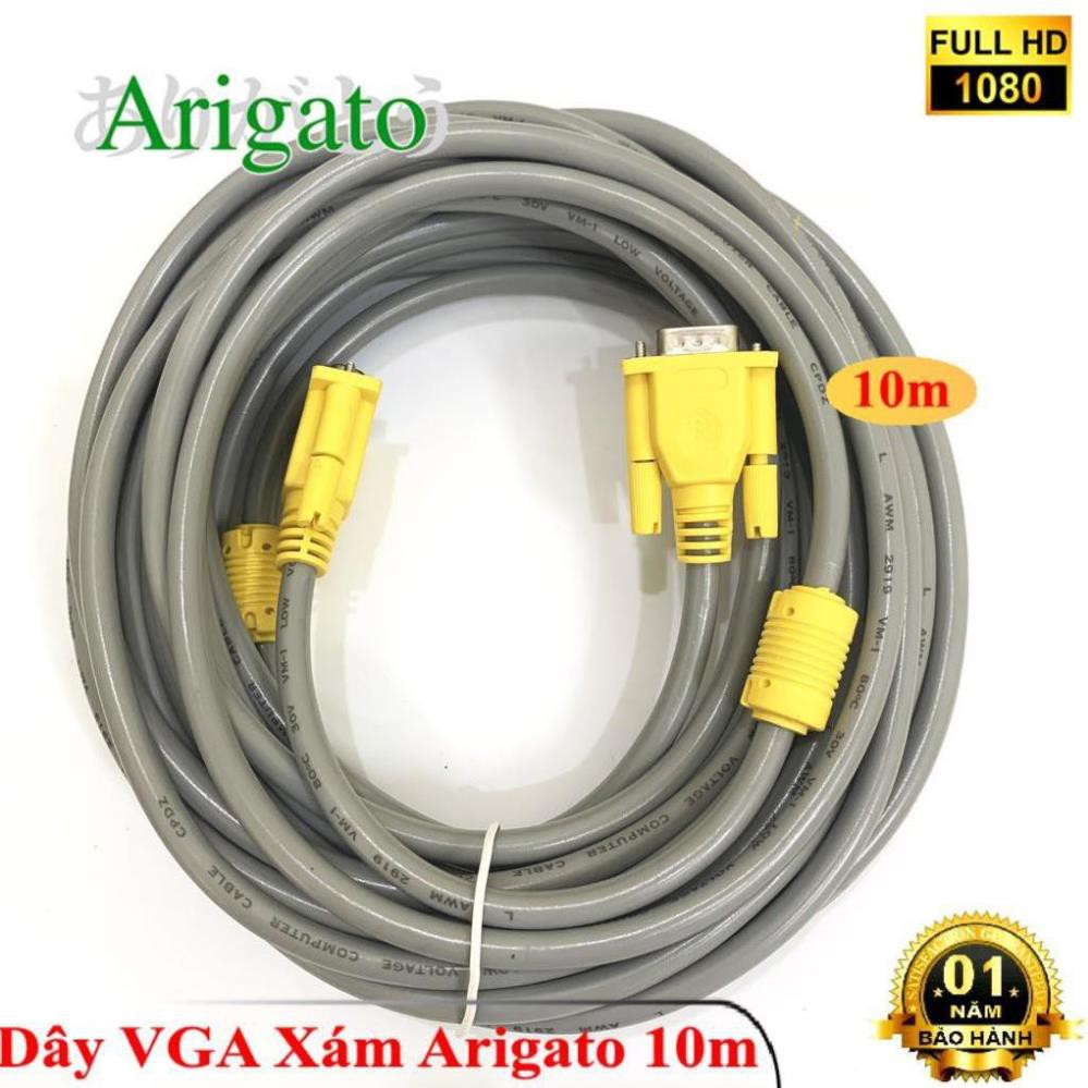 Dây VGA 10m Xám Arigato ARIGATO ĐẢM BẢO CHẤT LƯỢNG